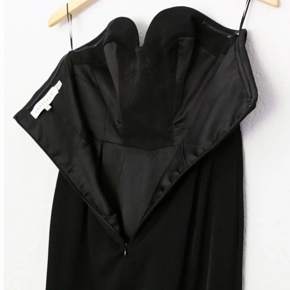 Keepsake Hearts On Fire Pant Suit Jumpsuit S Black Strapless Corset Pocket $190 - Picture 6 of 16
